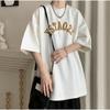Men T-Shirts Letter Graphic Print Fashion Brand Tees for Men Oversize Tshirts Men Clothing Casual Tee Man Summer Korean Retro