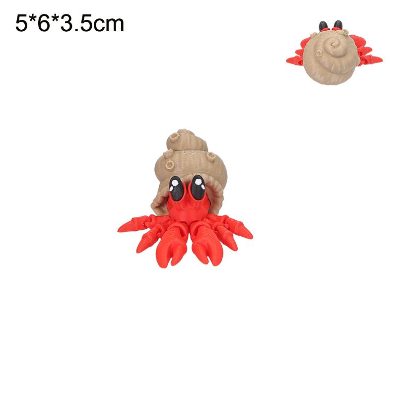 3D Printed Movable Joint Ferret Hermit Crab Flexi Crab Bearded Dragon Animal Figurine Fidget Toy Home Desk Decoration Gift