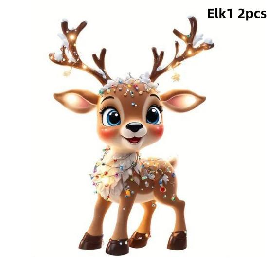 

Рождественские украшения мультяшный лось рождественская елка подвесное украшение 2D плоский акриловый кулон для дерева украшение окна автомобиля Elk 1*2pc