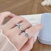 New Niche Light Luxury High Sense Sea Blue Zircon Super Fairy Open Ring Simple Fashion Jewelry Women