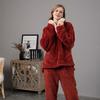 Winter Warm Long Sleeve Plus Velvet Furry Jumpsuit Pajamas Casual Winter Warm Solid Color Cute Bear Rompers Nightwear Ladies Home Wear Onesie