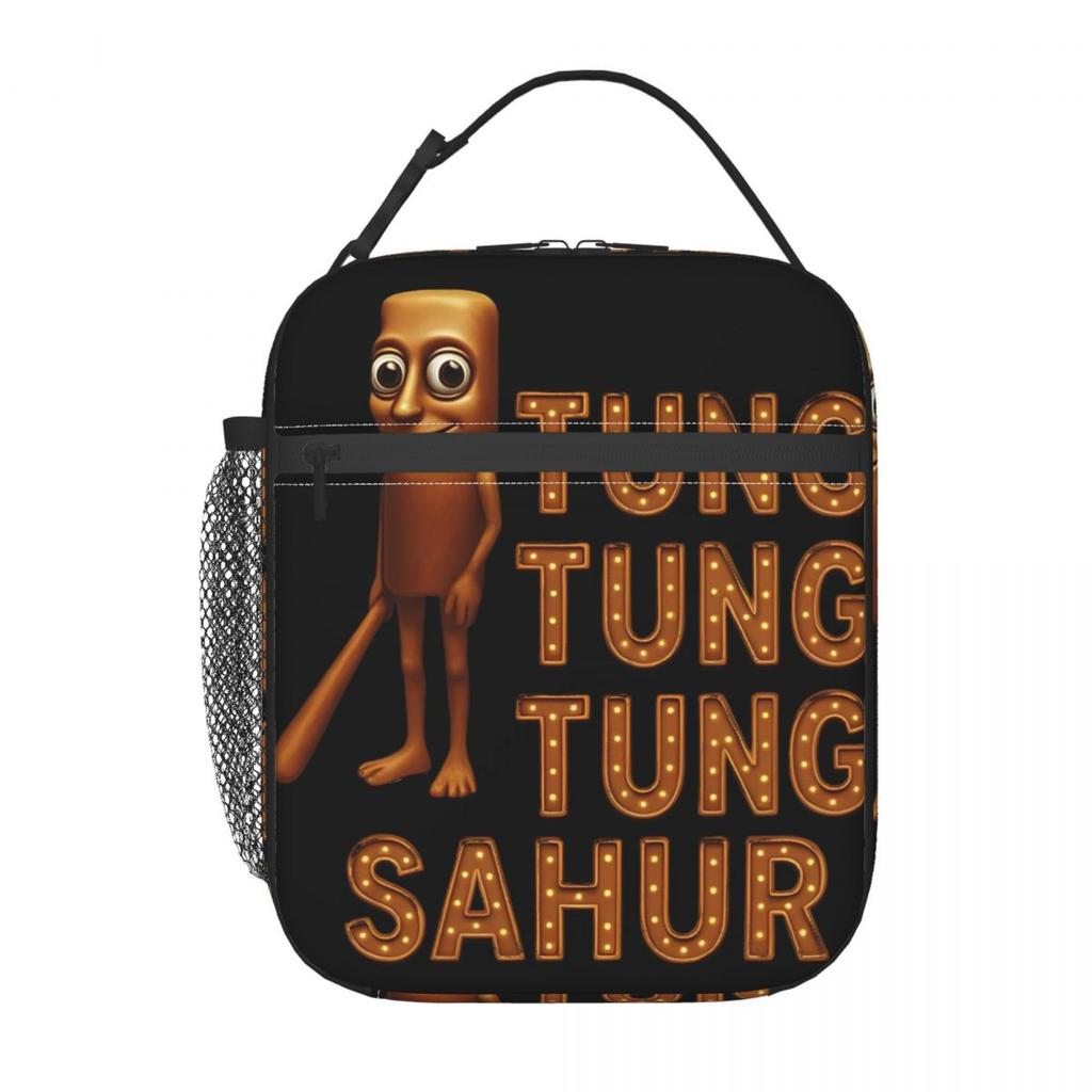 Lunch Boxes Tung Sahur Funny Baseball Bat Meme Italian Brainrot Accessories Storage Food Box Thermal Cooler Lunch Box For Work