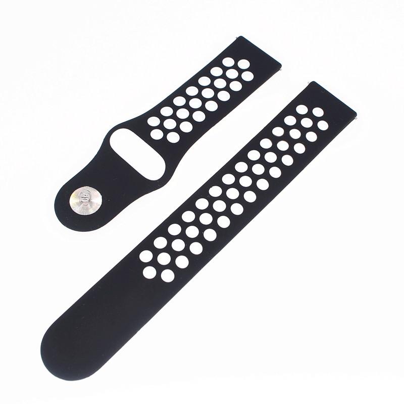

20mm Two-tone Silicone Hollow Watch Band for Samsung Galaxy Watch Active Black/White
