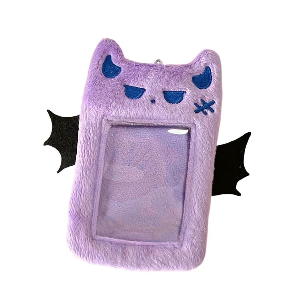 Cute Little Devil Plush Card Holder for Students Campus Photo ID Bus Card Display Pendant Pocket Card Protector Accessories