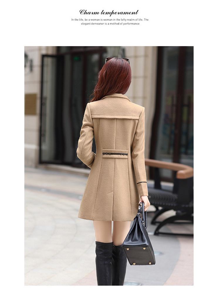 2024 Herbst/Winter Damen Schlank geschnittener doppelreihiger Woll-Trenchcoat - Neuer koreanischer Stil