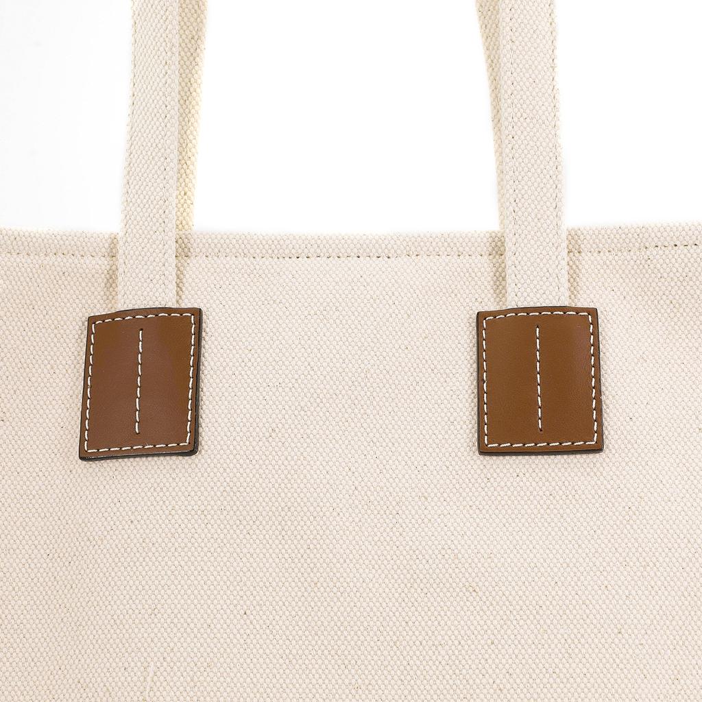 Bally Crystalia Hong Kong Style Logo Print Detail Fabric Tote Bag Unisex Tote Bags Natural Brown 6236963