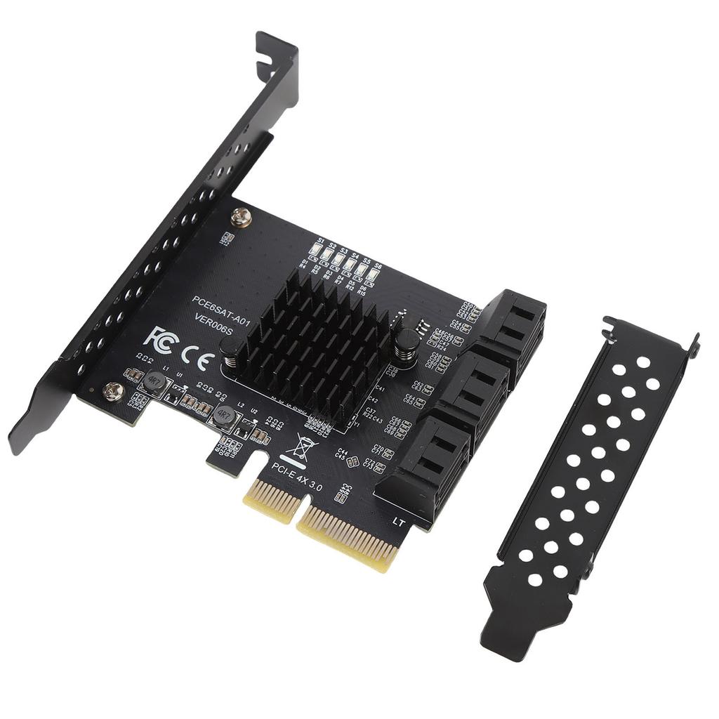 PCIE To 6 Port Serial ATA3.0 Hard Drive 6G Extension Card for ASM1166 Chipset PCI E3.0 GEN3 4X Interface