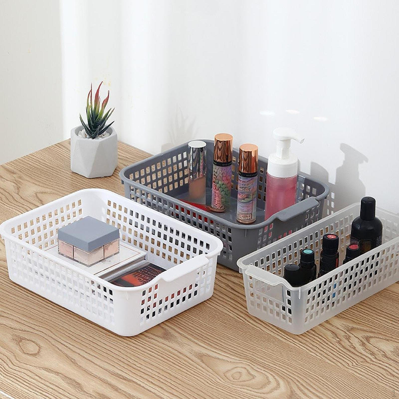 

6 Pieces Storage Baskets Container Large Capacity Simple Organizer Box for Snacks Organizing чистий