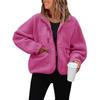 Cappotto in Pile Polare da Donna Autunno/Inverno Sportivo Casual Tinta Unita Giacca Maglione Caldo Top 20 colori