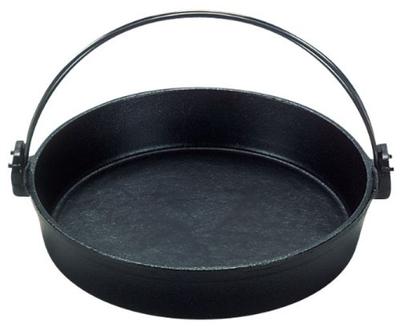 Sanwa Seiki Seisakusho Sukiyaki Pot with Vine 22cm Iron Casting QSK50022 (black Color)