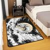 Stylish Black & White Dragon Rug, Non-Slip Floor Mat for Bedroom Living Room, Traditional Japanese Myth Decor Carpet for Home