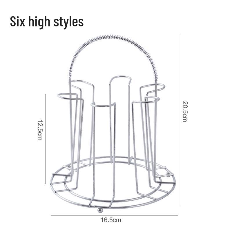 Stainless Steel Upside-Down Glass Holder: Portable Coffee Table Storage Rack