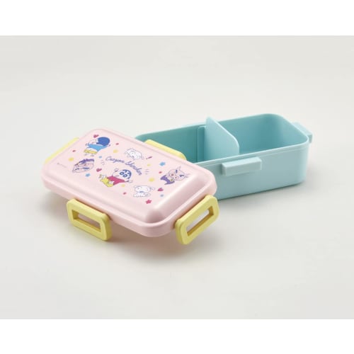 Skater Bento Box, 530ml, Single Tier, Made In Japan, for Women, with 4-Point Locking Closure, Leak-Resistant, Dishwasher and Microwave Safe, Crayon Sh