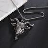 Retro Gothic Angel Goat Head Pendant Demon Eye Necklace Religious Alternative Punk Men's Jewelry Accessories