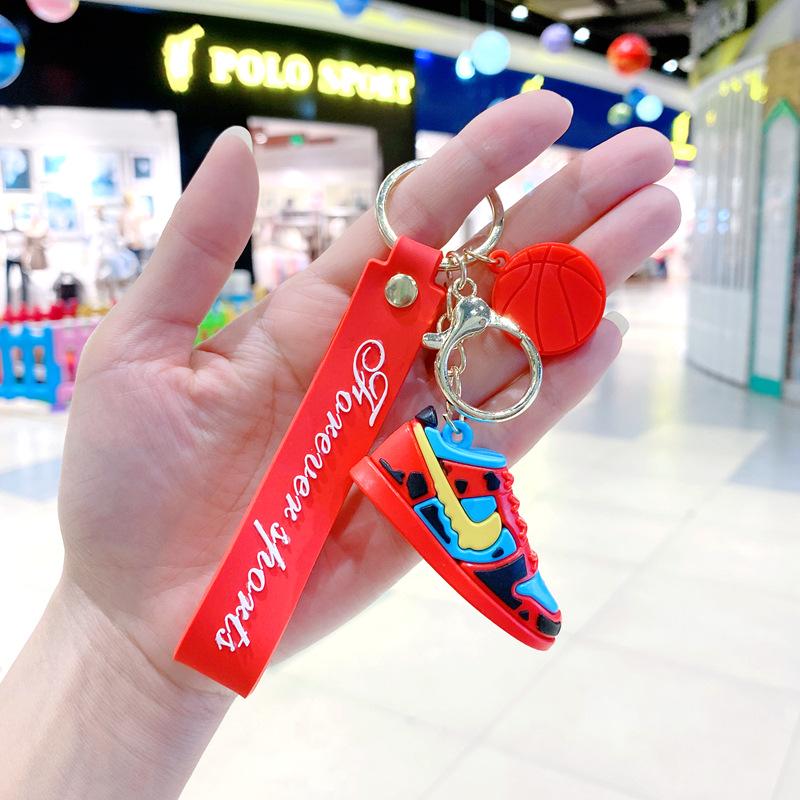 Creative Soft Rubber Sneaker Keychain Cartoon Car Keychain Couple Bag Pendant Trendy Sneaker Pendant