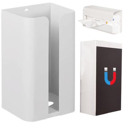 AYO Μαγνητικό Κουτί Χαρτομάντηλων, Κομψή Βάση Χαρτομάντηλων για Επιτοίχια Τοποθέτηση με Δυνατότητα Τραβήγματος με το Ένα Χέρι, Ιδανικό για Κουζίνα, Μπάνιο ή Αποθήκευση Δίπλα στον Νιπτήρα (λευκό)