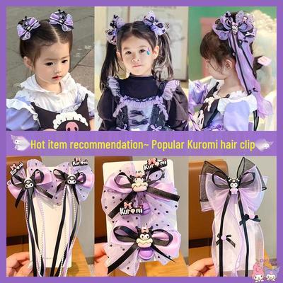 Kuromi Hårklämma med rosett: Söt tecknad streamer för flickor - Barnaccessoarer 2025