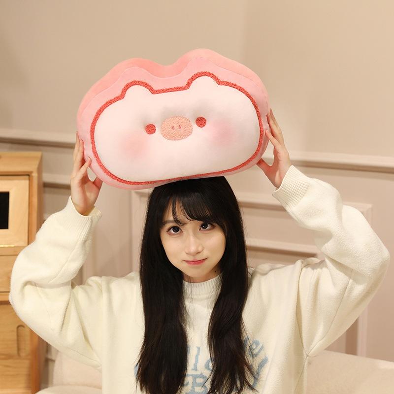 Ins Style Cheese Cooked with Cute Pillow and Cute Cheese Shape Leaning on The Bedside Rua Face Doll Girl Birthday Gift Healing