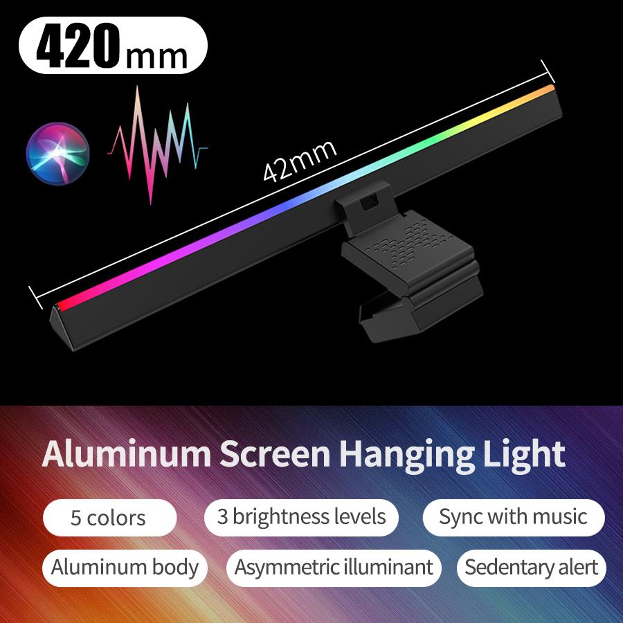 USB Computer Monitor Light Bar Stepless Dimming Screen Hanging Light RGB Backlight Gaming Atmosphere Desk Lamp Monitor Light Bar