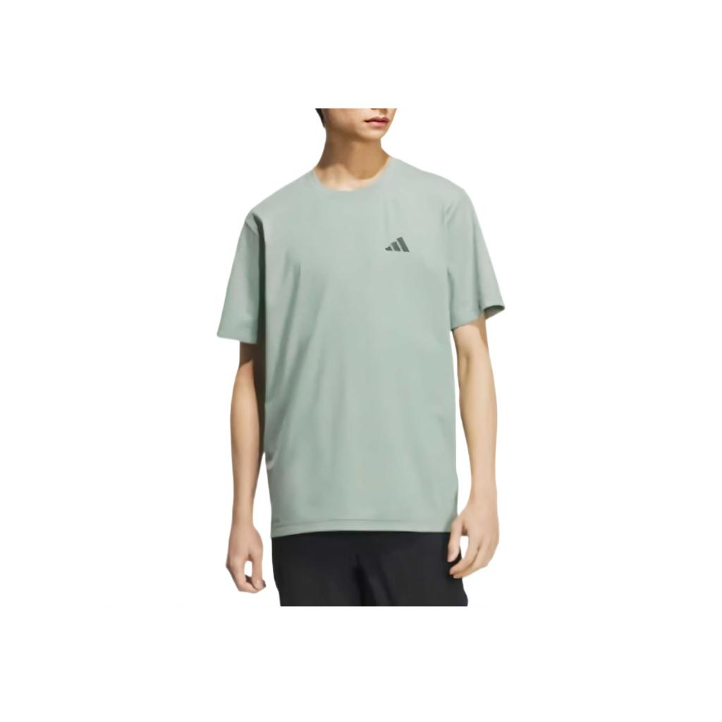 Adidas SS25 Minimalist Quick-Dry Cool Fashion Soft Versatile Short Sleeve T-Shirt Men Tops Green KC3092
