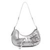 Spicy Girl Retro Rivet Shoulder Bag Pu Leather Motorcycle Bag Portable Locomotive Pack  Streetwear
