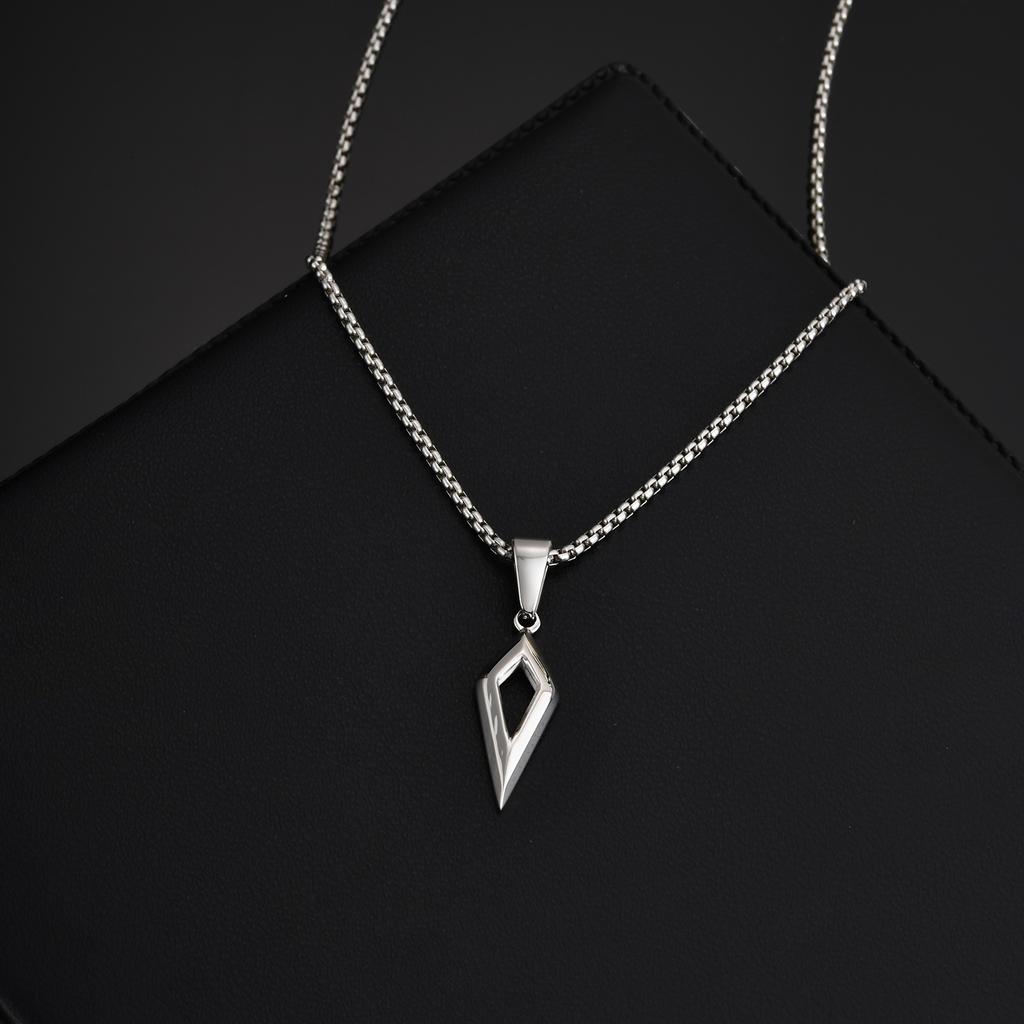 Casual Geometric Necklace for Men Boys,Stainless Steel Four Pointed Star Collar,Hiphop Punk Jewelry Gift