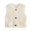 Womens Crochet Knit Vest 2026 Fall Winter Sleeveless Openwork Cardigan Streetwear Casual Outfit