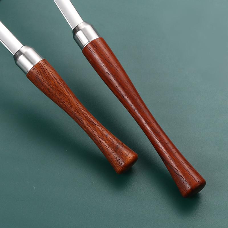 Long Wooden Handle Skimmer Soup Spoon Ladle Serving Tablespoons Stainless Steel Tableware Kitchen Items All with Free Shipping