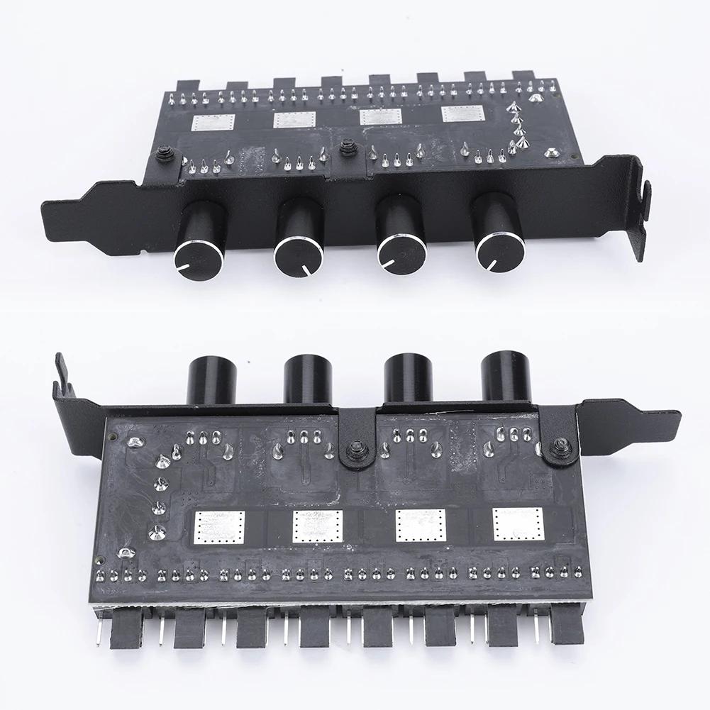 PWM Hub Cooling Fan Speed Controller SATA/4 Pin Adapter 8 Channel PWM Cooler Fan HUB 4 Knob PC Case Cooling Fan Hub