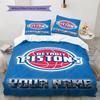 Name Custom Detroit Pistons Logo Pattern Bedding Set Quilt Cover Pillowcase Home Decor Gift (1 * Duvet Cover + 2 * Pillowcase, Without Core)