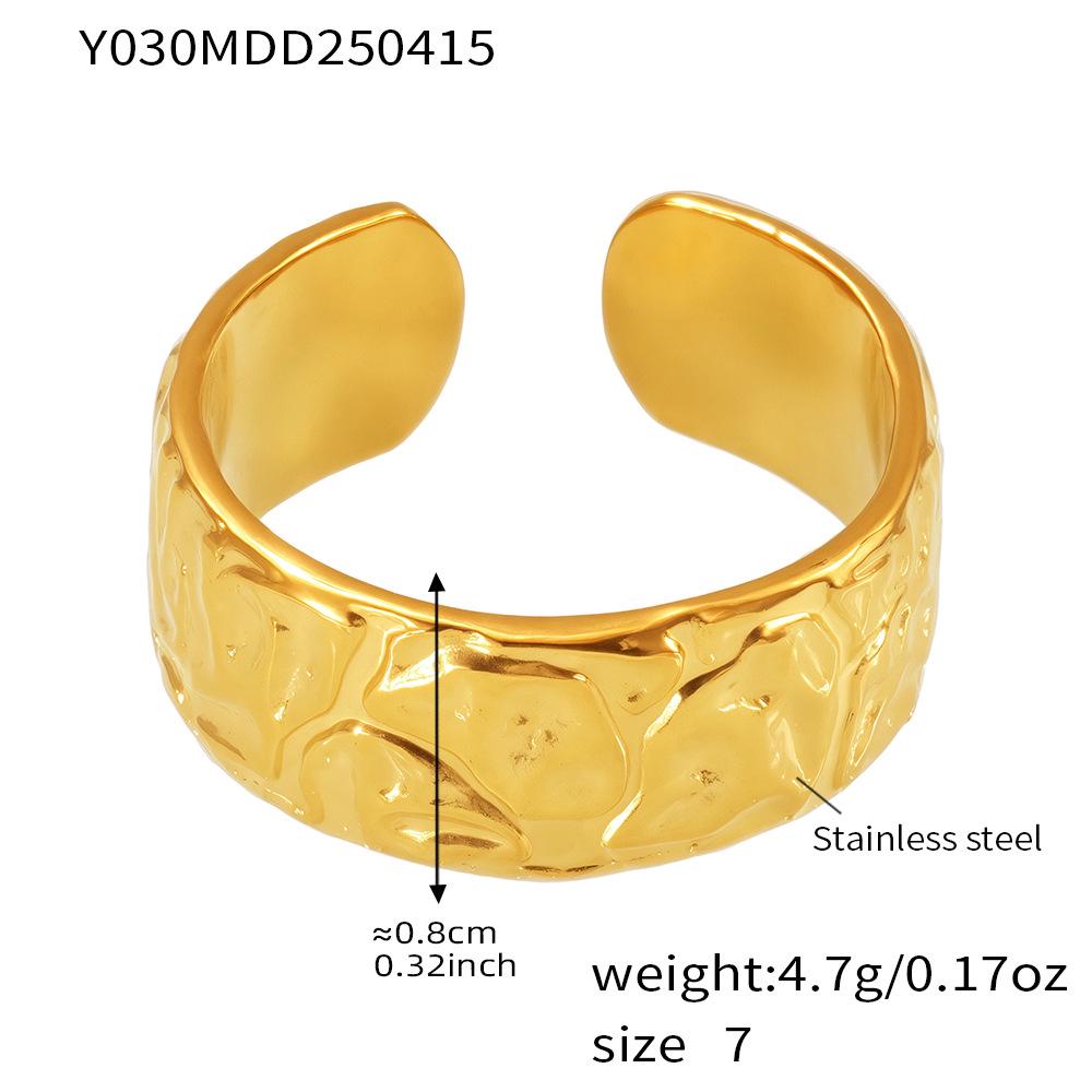 Minimalist Textured Open Ring - Cold Style Fashion Jewelry for Index Finger