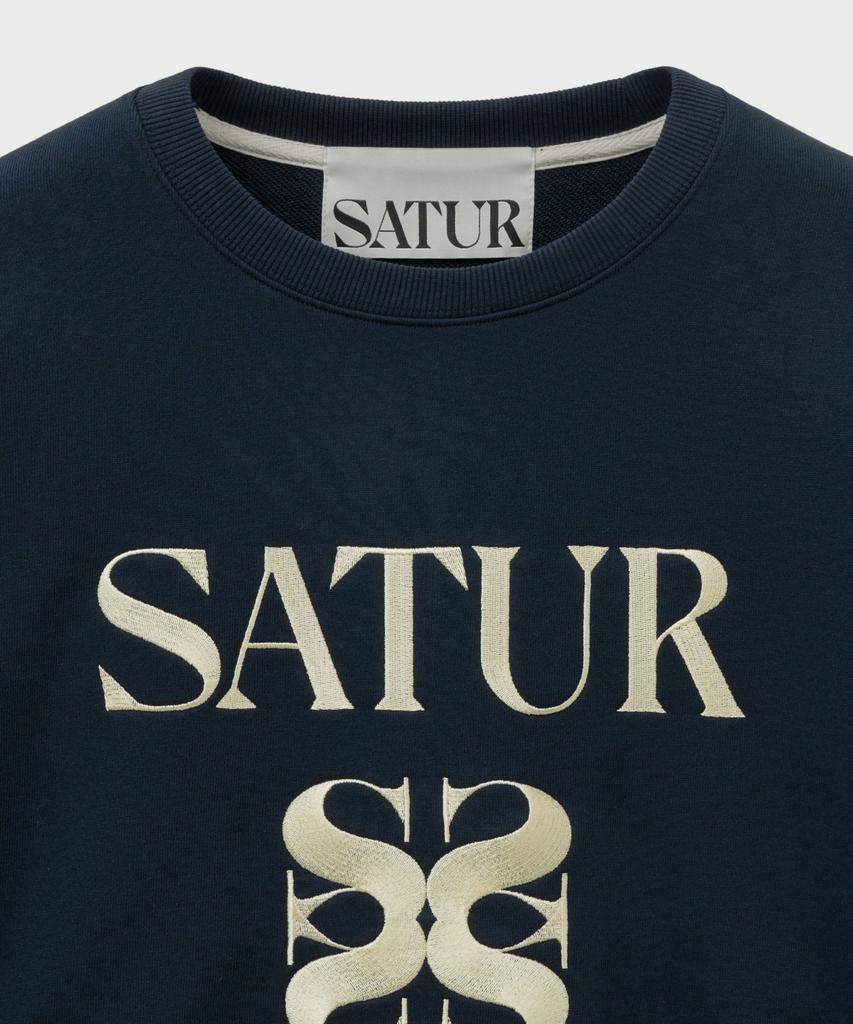 Seteo Classic Logo Sweatshirt Navy Yellow