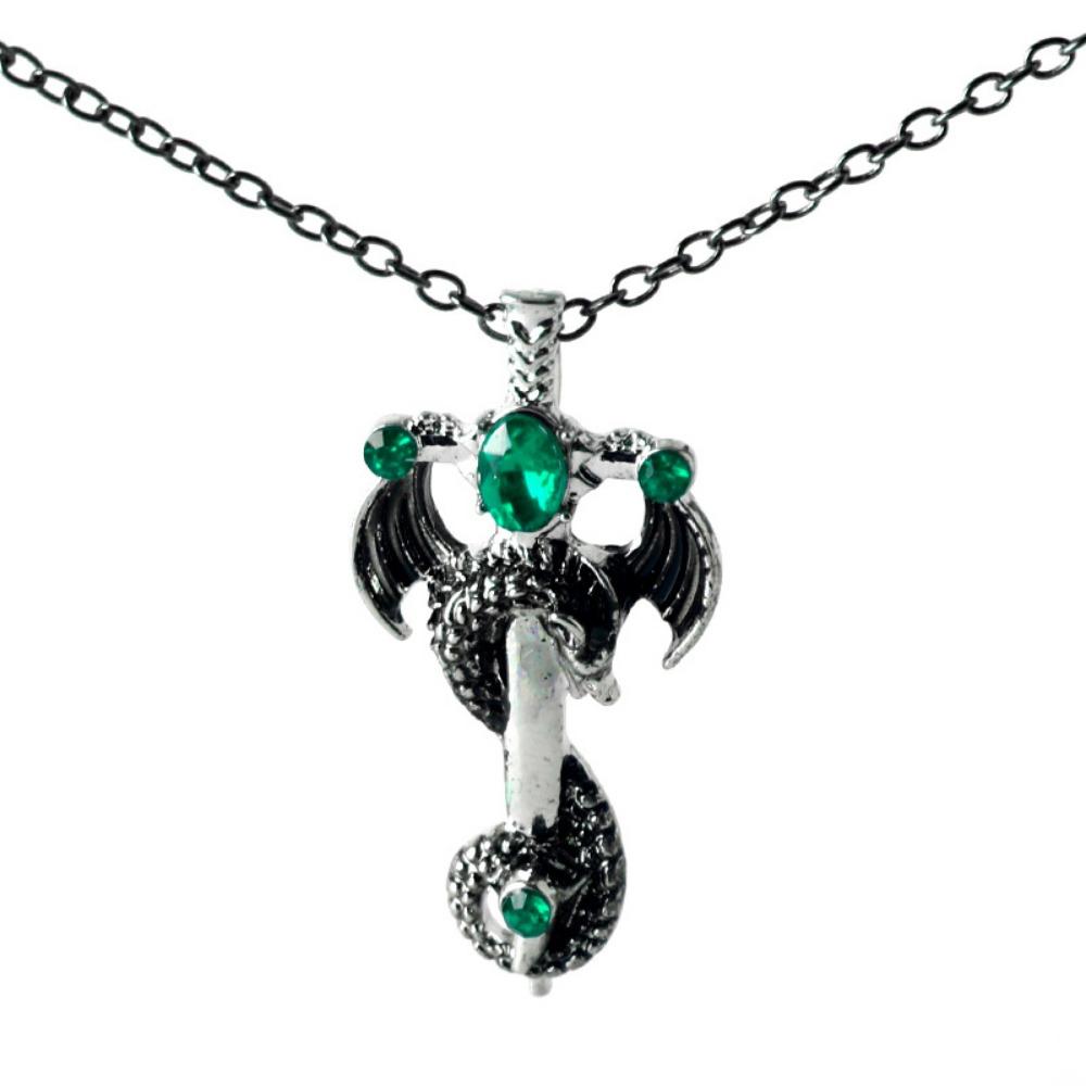 Retro Dragon Sword Pendant Necklace, Boys Necklace Jewelry Accessories, Cross Sword Charm Necklace Gift