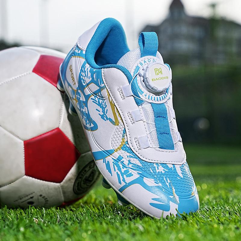 New Football Shoes Children's Rotary Buckle Elementary School Boys Girls Falcon Crush Nails Short Nails AG Long Nails Competition Training