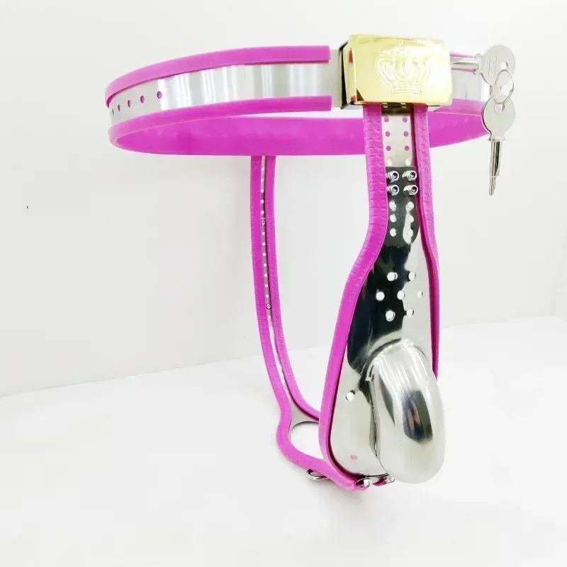 Stainless Steel Male Chastity Belt Cock Cage Restraint Lockable Chastity Device Anal Beads SexToys for Men BDSM T Type Gear Game
