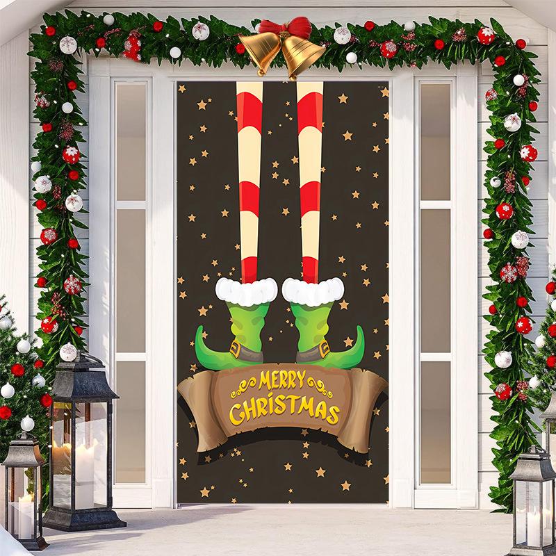Christmas Door Tapestry: Hanging Cloth Decoration for Festivals & Parties