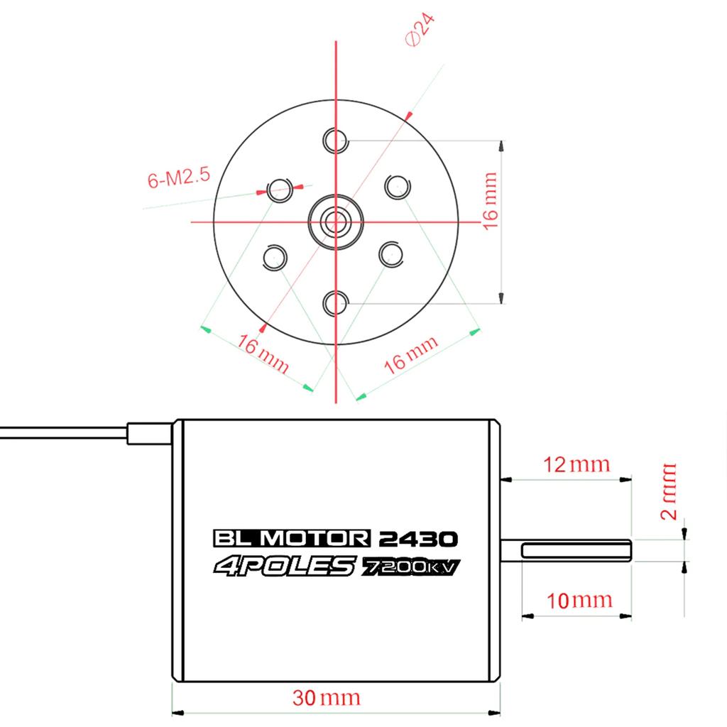 2430 7200KV 4P Sensorless Brushless Motor with 25A Brushless ESC;Electric Speed Controller:for 1Celsius16 1Celsius18 RC Car Truck