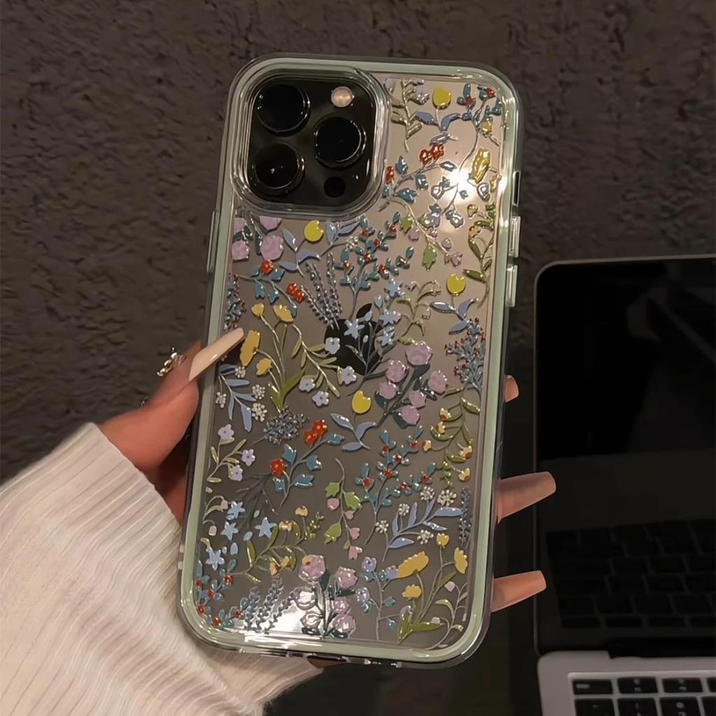 ins spring and summer wildflowers are suitable for iPhone16 two-in-one Apple 17 Pro mobile phone case 14 fresh 13 anti-drop 15 sets