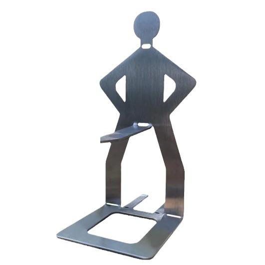 Stainless Steel BBQ Sausage Holder Figure-Shaped Grill Rack for Outdoor Cooking (20.5x7.5cm)