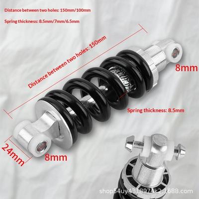 1Pcs Mtb Bike Electric Bicycle Rear Suspension Spring Shock Absorber Diy Accessories 100/125/150Mm Bicycle Shock Absorber