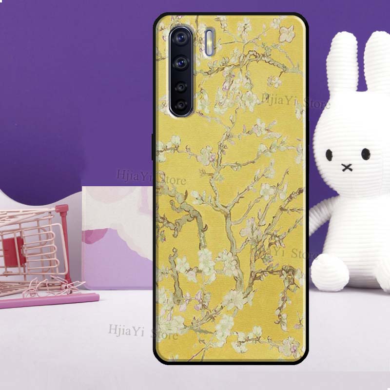 Blossoming Almond Tree Case For OPPO Reno 5 Lite 2Z 2F A5 A9 A53 A53S 2020 A52 A72 A1K A15 A83 A94 A74 A54 Coque