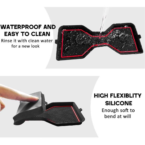 3D Cup Holder erts Coaster for Toyota Tacoma Accessories 2024 2025 2026 Siliconce Cup Coaster Mats Center Console Liner Non Slip Dustproof Protecror