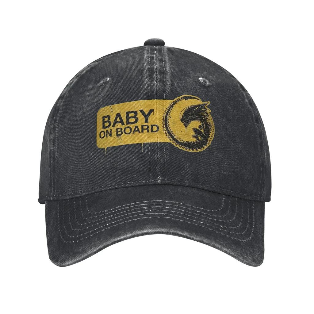 Vintage Alien Movie Baby Xeno Xenomorph Baseball Cap Unisex Distressed Denim Sun Cap Travel Unstructured Soft Caps Hat