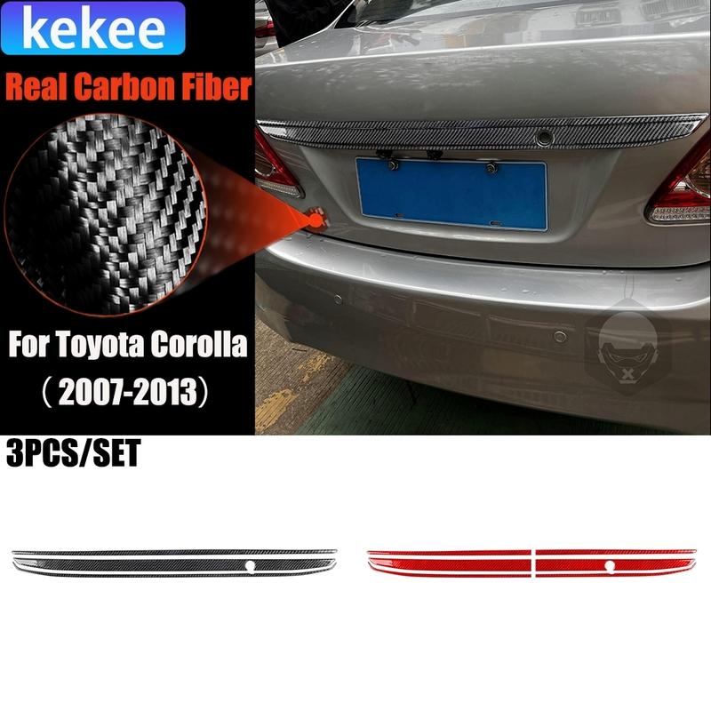 Carbon Fiber Car Accessories Trunk Tail Decorative Modified Exterior Trim Cover Sticker For Toyota Corolla 2007 2008 2009-2013