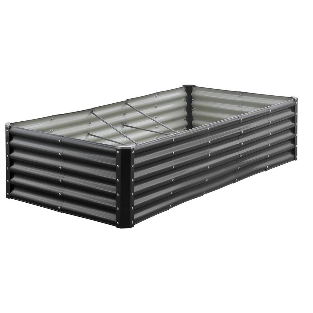 Metal Raised Garden Bed, 1.8 X 0.9 X 0.4 M Outdoor Galvanized Planter Garden Box, Open Bottom Design, Large Planter Raised Bed for Growing Vegetables,