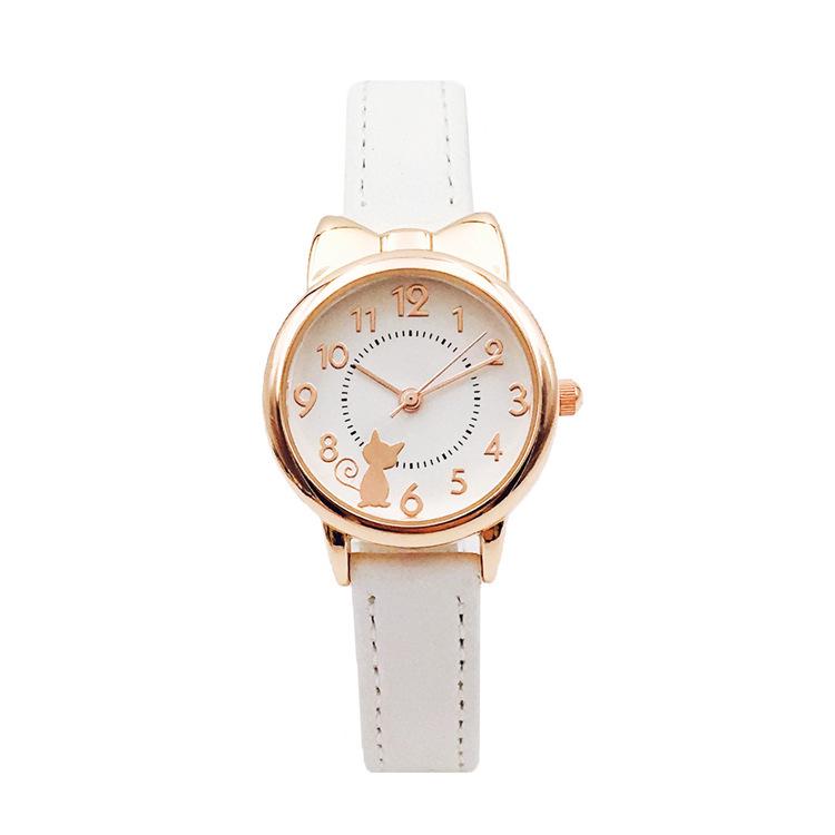Korean Style Cute Cat Children's Waterproof Quartz Watch for Girls