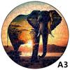 Wooden Jigsaw Puzzle for Adult And Kid Toy Elephant, Wolf Wooden Animal Puzzle Round Educational Toys Festival Gift