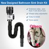 Sink drain kit  with flexible expandable P  trap drain pipe bathroom sink drain kit