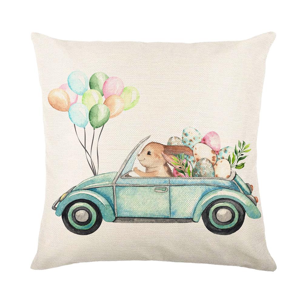 Home Nordic Easter Bunny Pillow Cover Sofa Pillow Bedside Pillow Cover Linen Pillow Cover