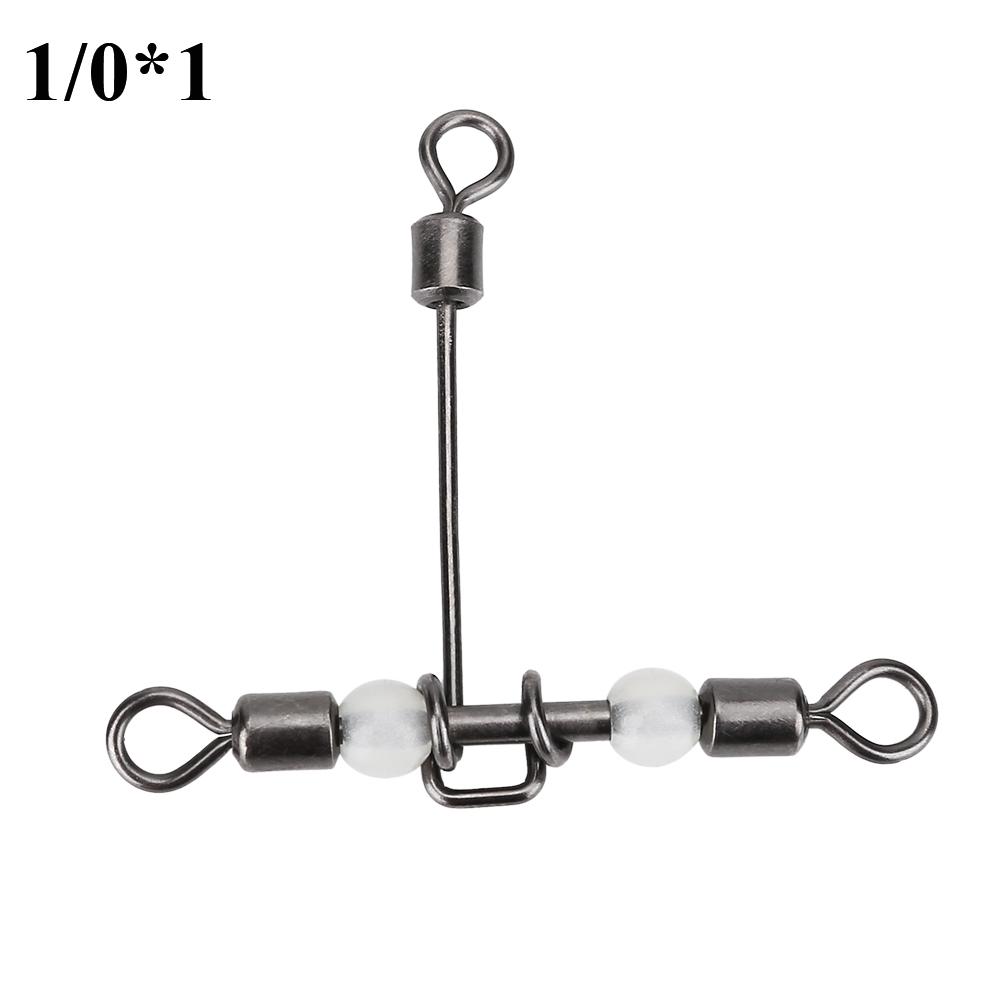 10pcs Set Durable T Shape Cross Line Fishing Swivels Connectors Accessories (1 0*1)